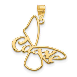 Sterling Silver/Gold-plated Small Butterfly with Name on Wings Pendant